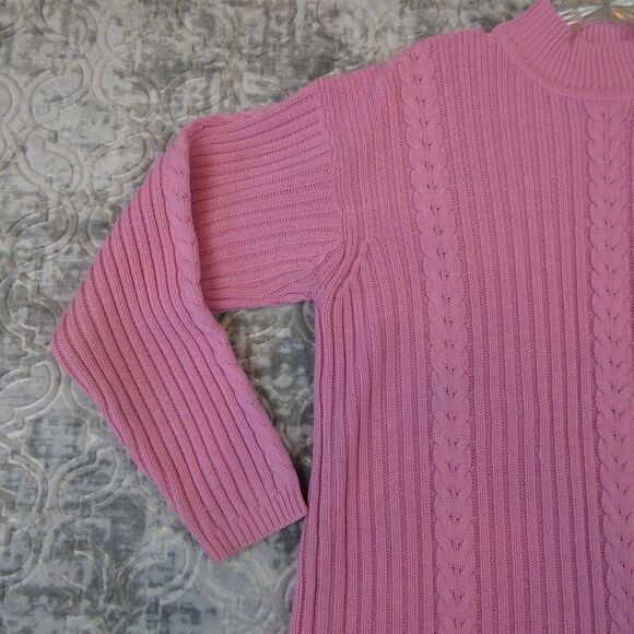 Vintage Partners by Mervyn's Sweater Women's Large Pink Cable Knit Pullover - Picture 3 of 10